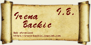 Irena Backić vizit kartica